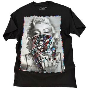 Popular Poison Marilyn Monroe Bandana Graphic T-Shirt Size Medium Black.